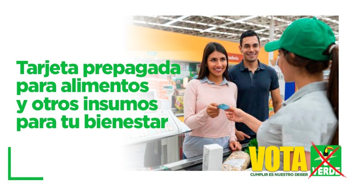 Tarjeta prepagada para alimentos y otros insumos para tu bienestar